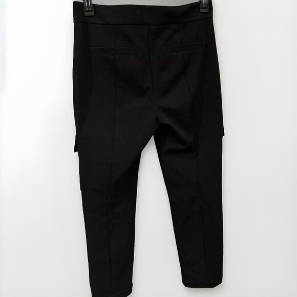 Anthropologie Womens Pants 8 The Essential Slim Black Pockets Cargo Mid Rise - Picture 5 of 10